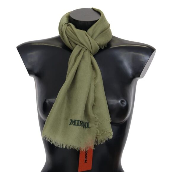 Missoni Green Cashmere Unisex Neck Wrap Men's Scarf